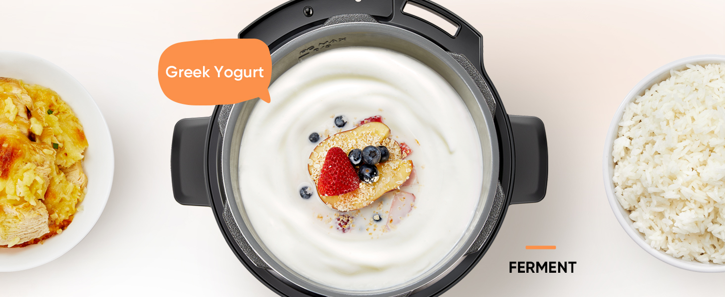 The ferment function can do more than yogurt, and support to adjust temperature within 77๏ฟฝ?and 356๏ฟฝ?