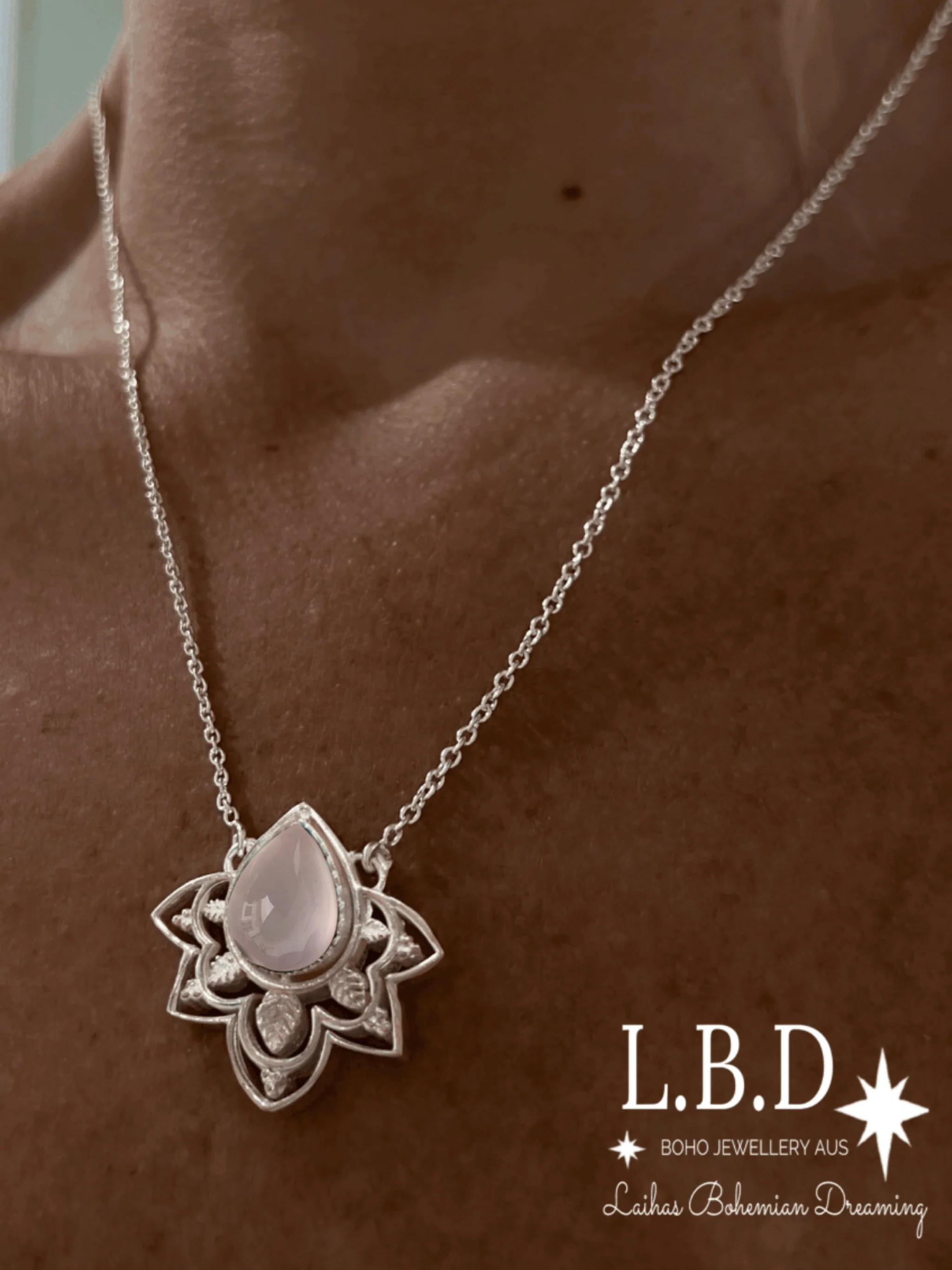 Laihas Daisly Boho Rose Quartz Necklace