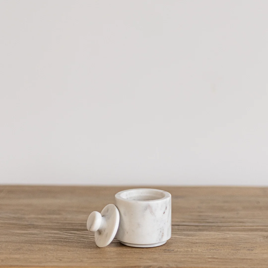 White Marble Pinch Pot