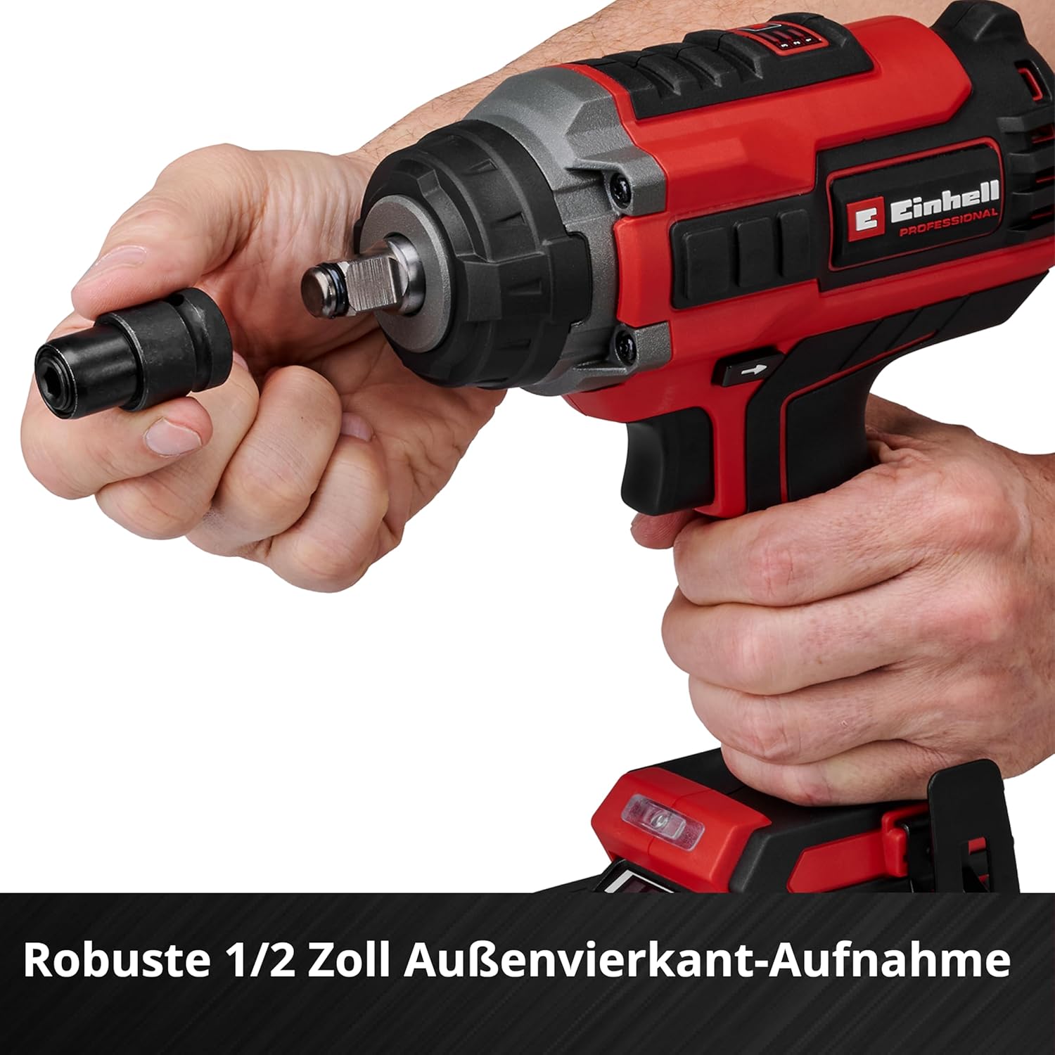 Einhell Professional Akku-Schlagschrauber IMPAXXO 18/450 (1x4,0Ah) Power X-Change (18 V, 450 Nm, Brushless, Außenvierkant-Aufnahme, inkl. 4 Ah Akku, Ladegerät, Nuss-Set)
