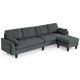 Reversible Sectional Sofa Couch L-Shaped Sofa Couch with Ottoman