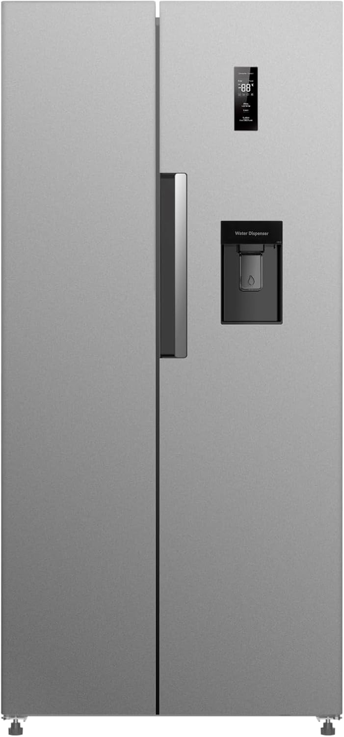 PKM SBS490NFWDIXJ Kühl-Gefrierkombination | Side by Side | 276 Liter Kühlen | 168 Liter Gefrieren | Energieeffizienzklasse E | Schnellgefrieren Modus | NoFrost | Display | Touch Control |Wasserspender
