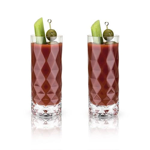 Gem Crystal Highball Glasses, Pair