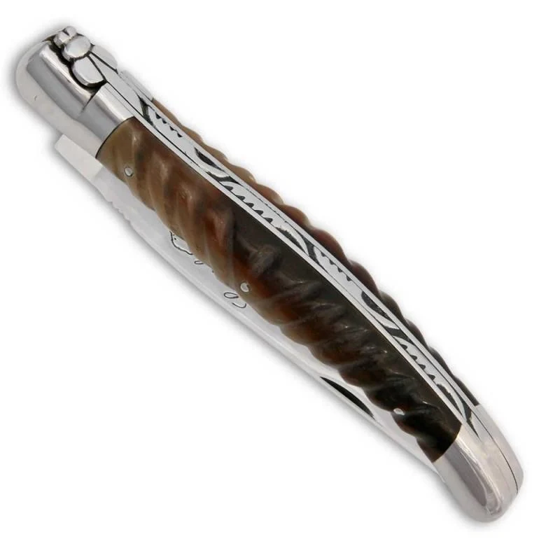 Laguiole Twisted Knife Light Horn Handle