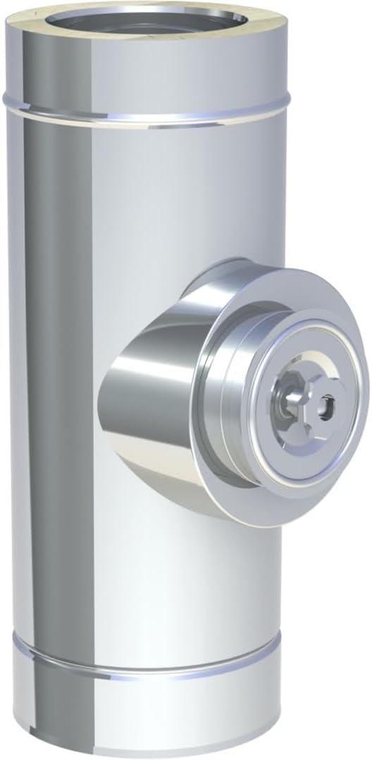 Jeremias DW-FU Längenelement 225mm Edelstahl doppelwandig mit Revision für Festbrennstoffe bis 600°C N1 Abgassystem