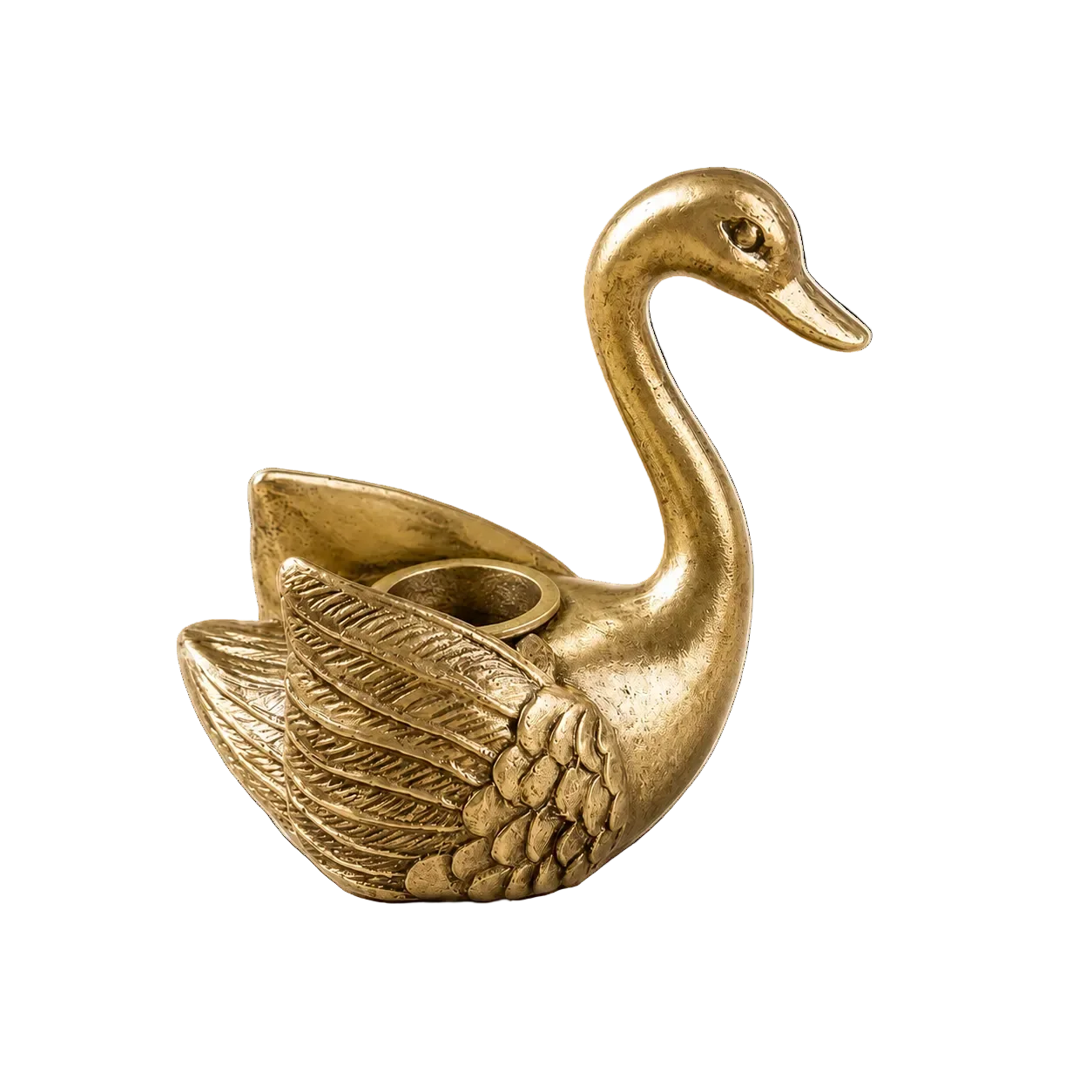 Antique Inspired Swan Tapered Candle Holder
