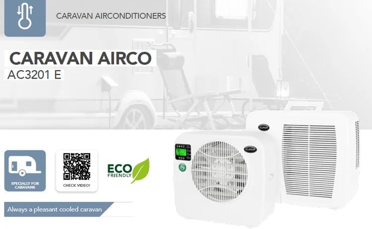 EUROM Split Klimaanlage AC2401 für Wohnwagen, Wohnmobil, Camping, Boot, Bus, Camper, Caravan, Mobilheim | Mobiles Klimagerät mit 2400 BTU | Verbessertes Modell dem legendären Klima AC2400