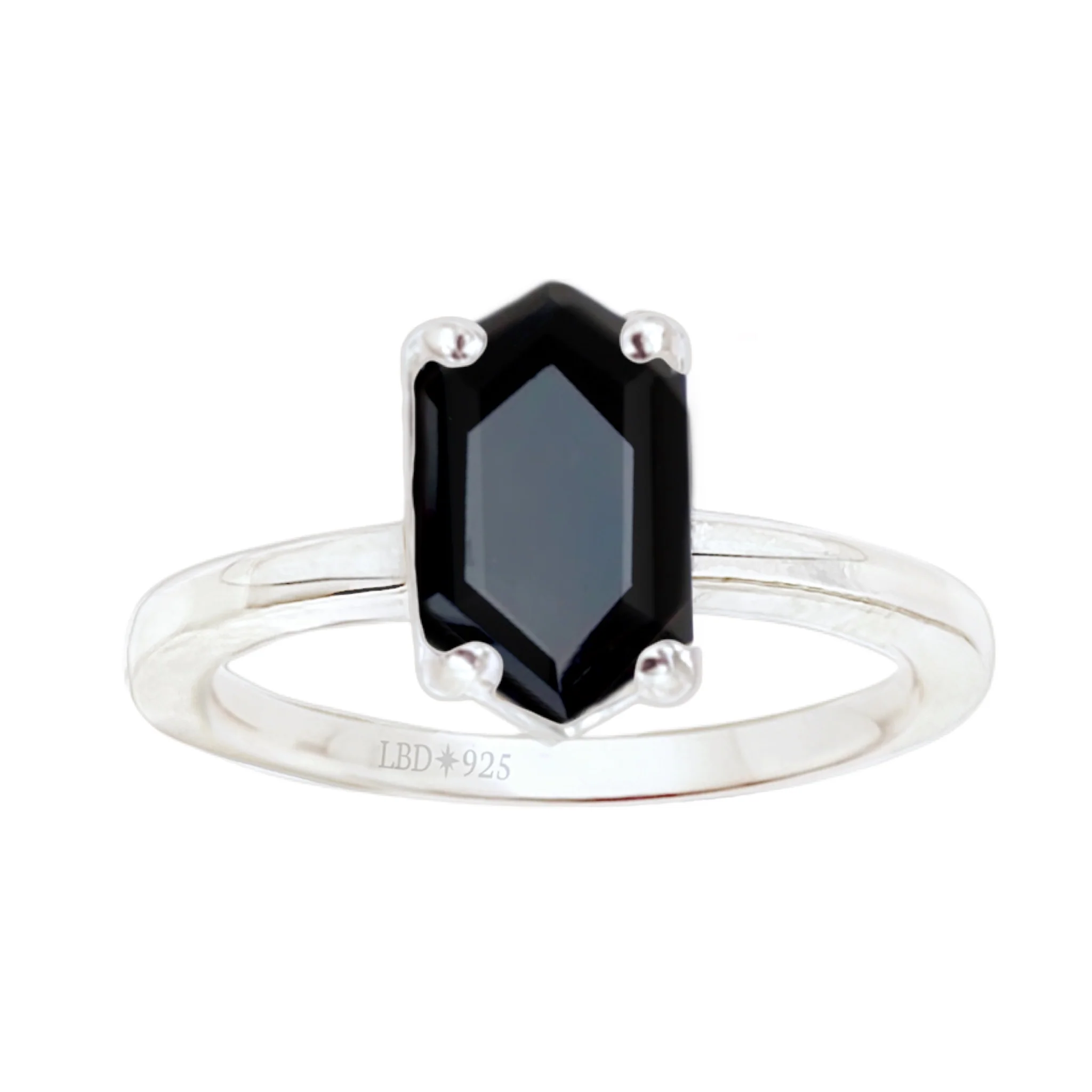 Laihas Mini Hex Crystal Onyx Ring