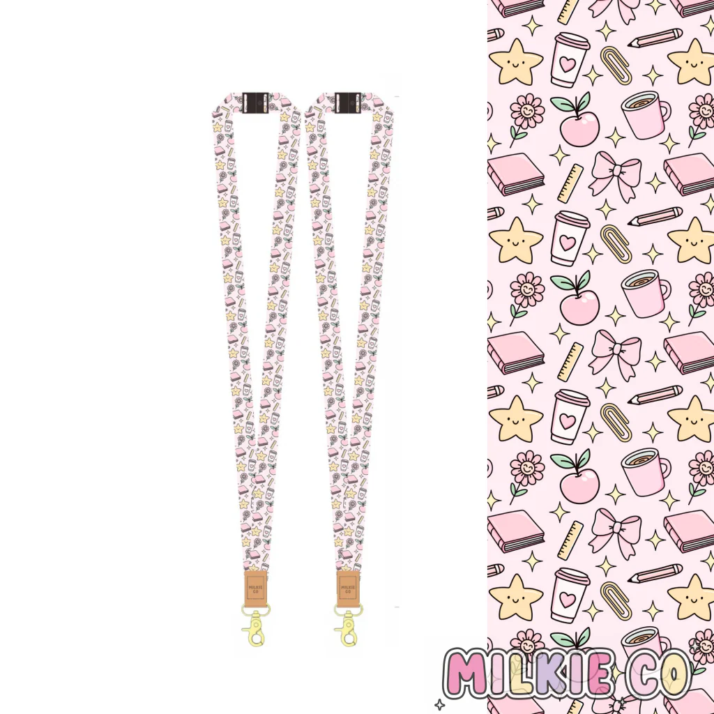 Teacher Vibes Fabric Lanyard