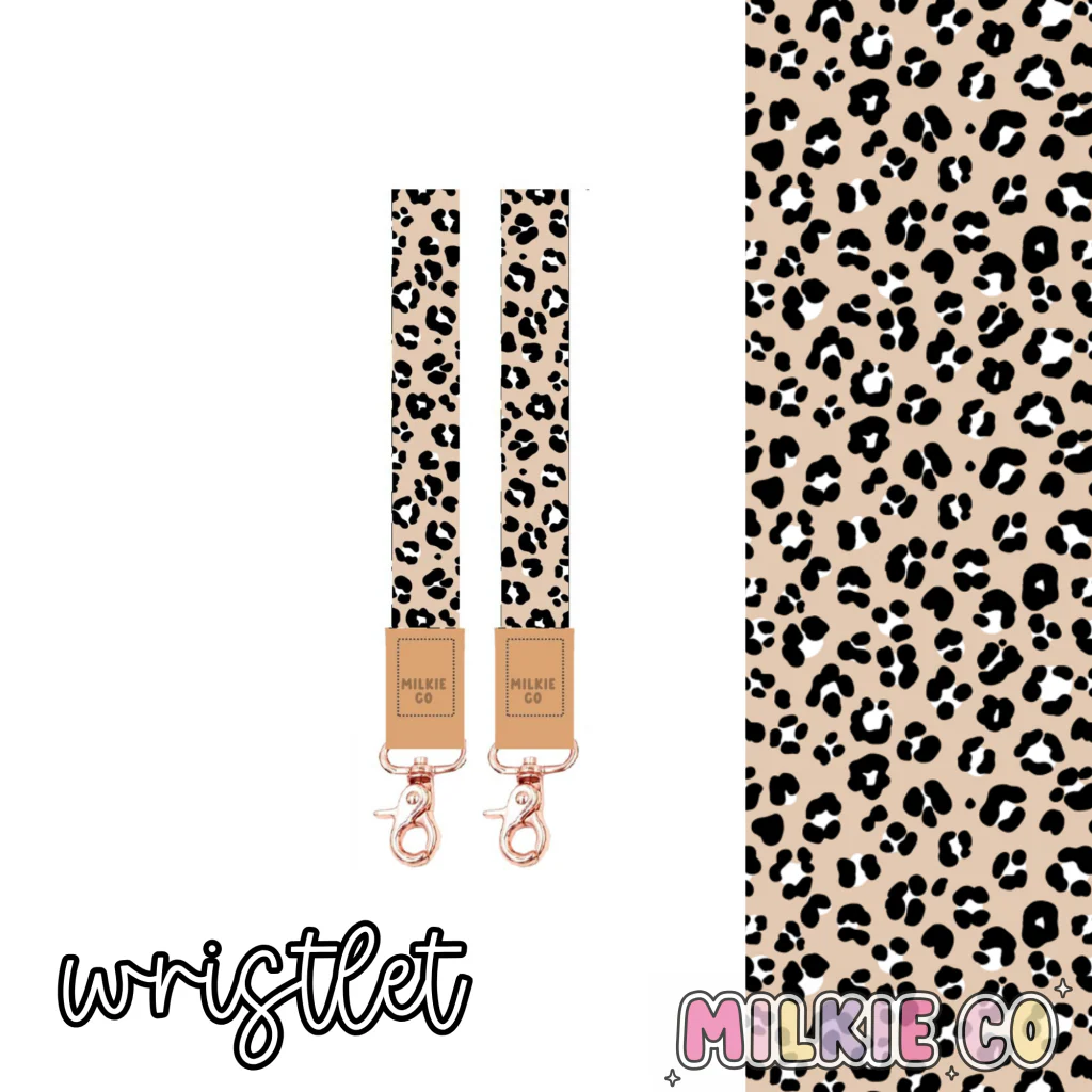Blush Leopard Fabric Wristlet