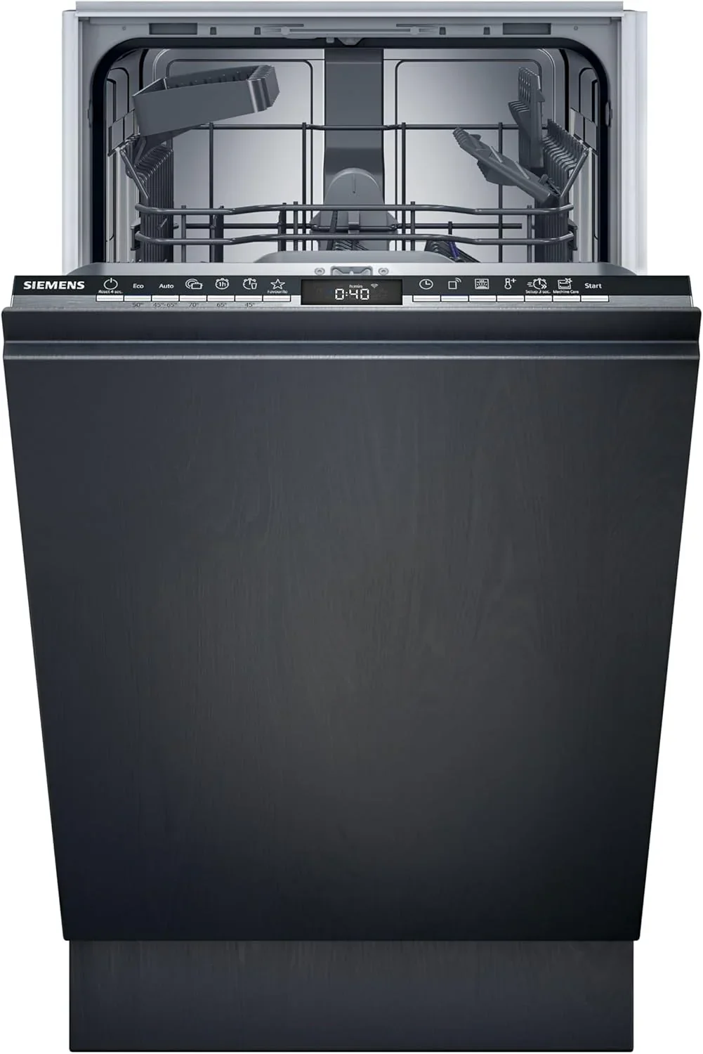 Siemens SR65YX08ME, iQ500 Okos mosogatógép, teljesen beépíthető, 45 cm széles, evőeszköz fiók, Zeolith, extra csendes, aquaStop, automatikus ajtónyitás program végén, varioSpeed, belső világítás