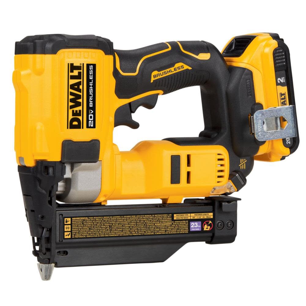 ATOMIC Compact Series 20V MAX Pin Nailer 23 Gauge Kit DCN623D1 from