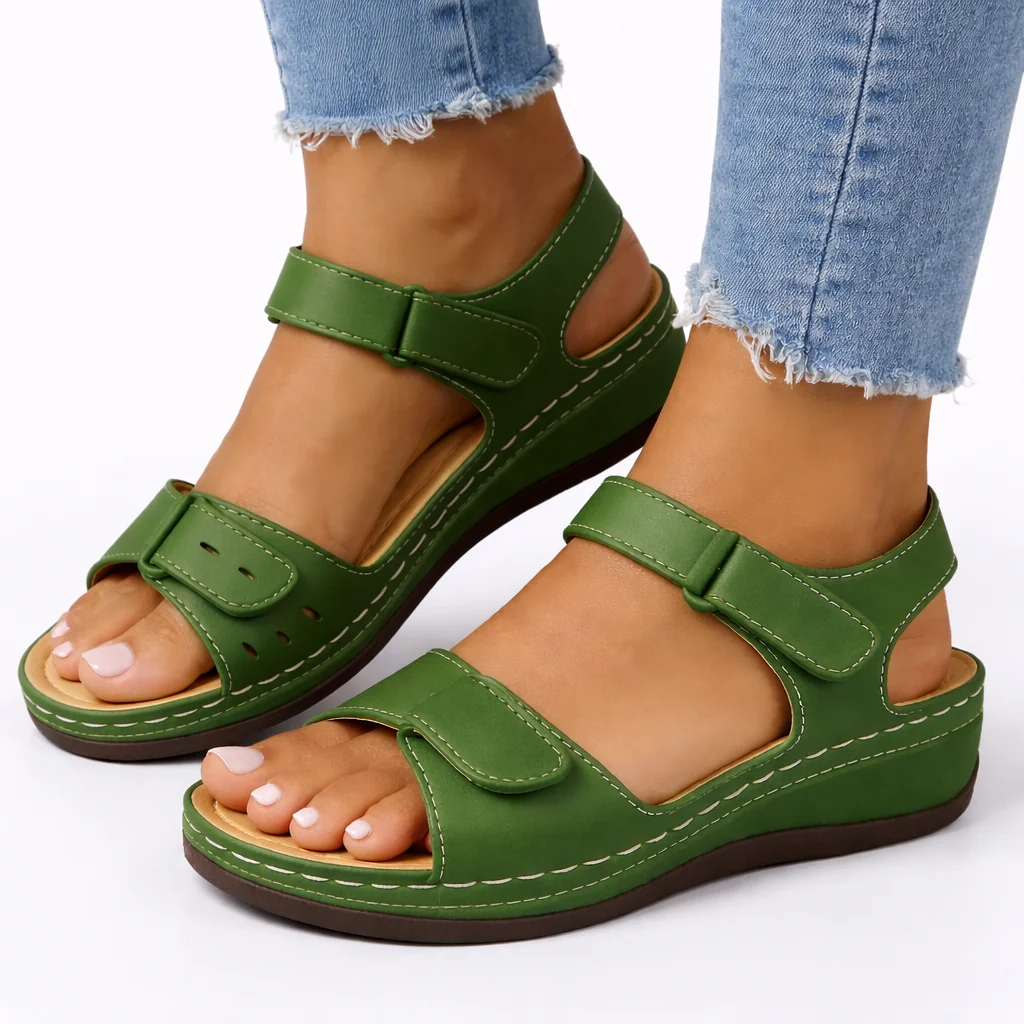 Women��s Lightweight Wedge Heel Sandals Open-Toe Design