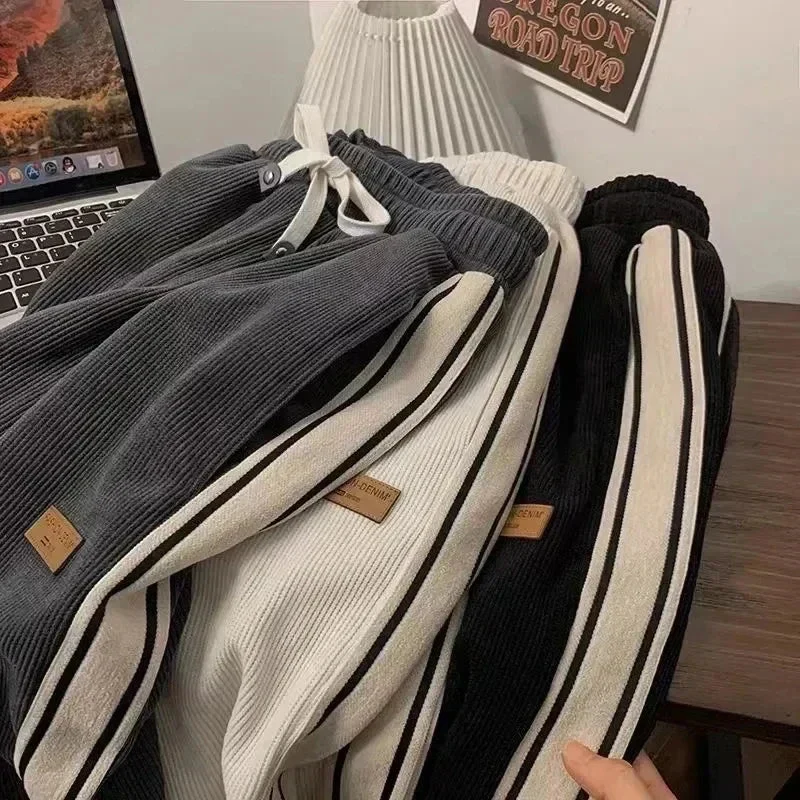 Women��s Wide-Leg Sweatpants Soft Corduroy with Fleece Lining