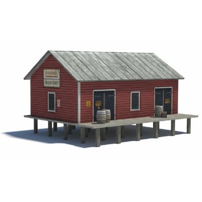 Raised Railway Building (red wood)