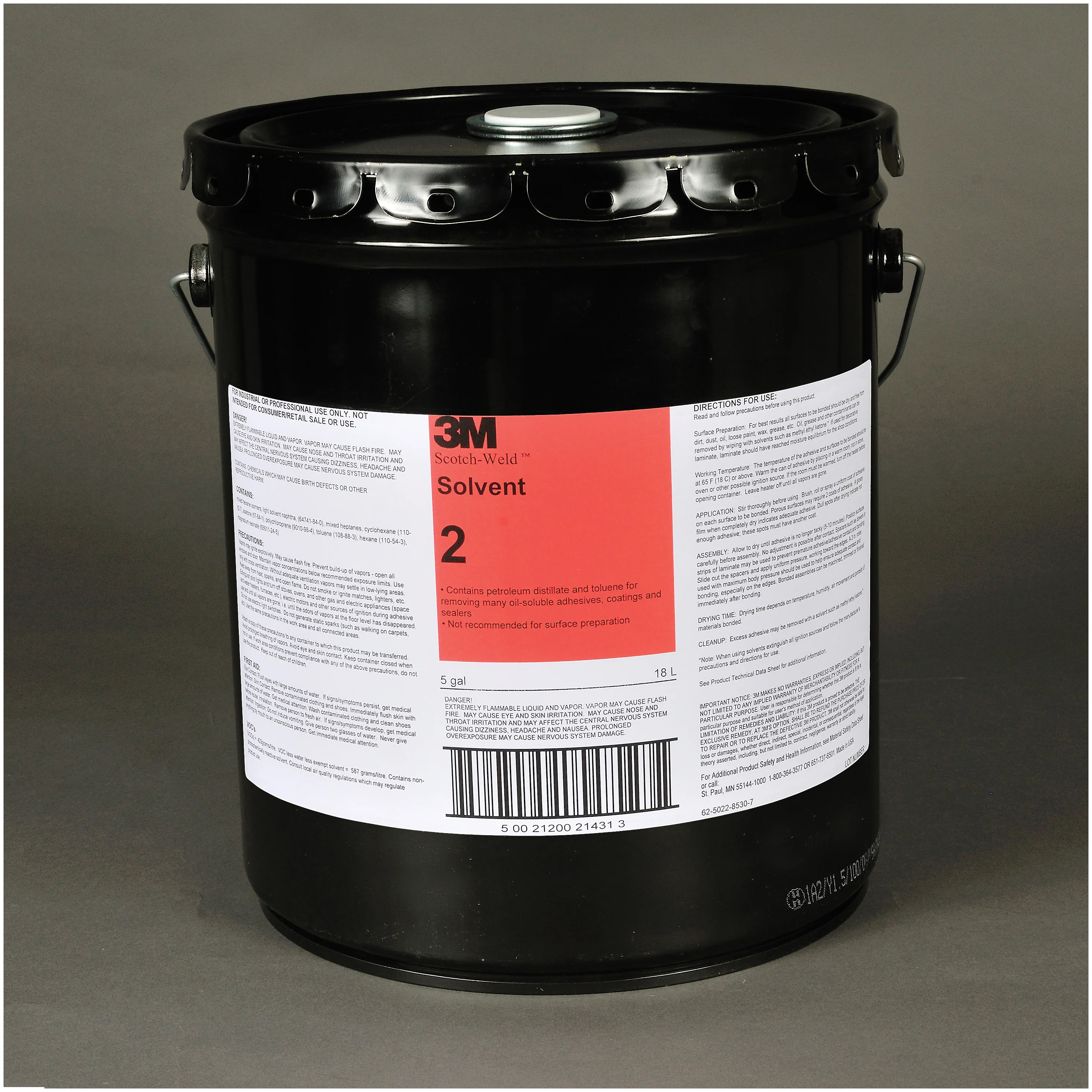 3M Scotch-Weld SOL2-5GAL  ~  Solvent 2 Clear (5 Gallon)