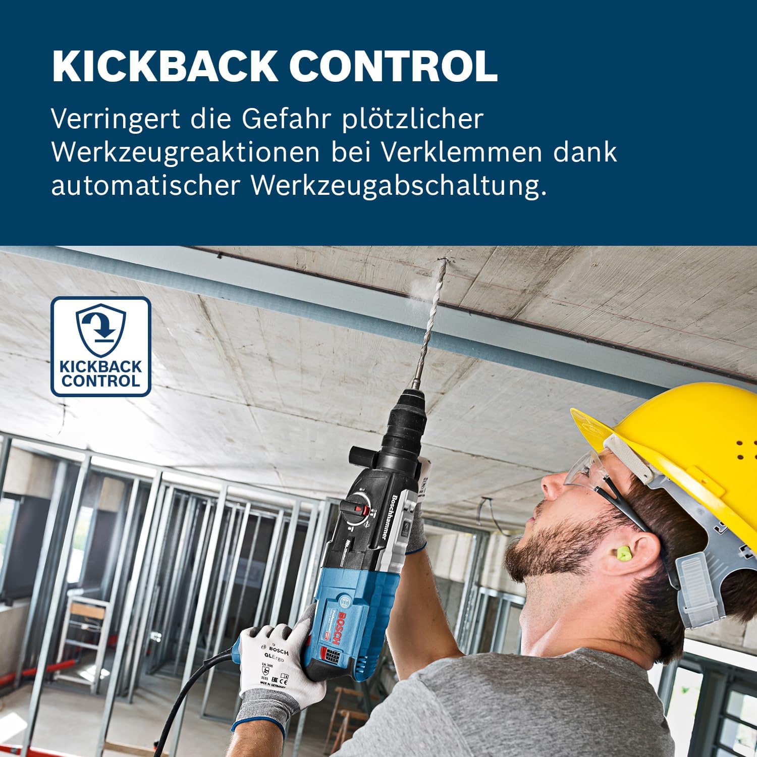 Bosch Professional Bohrhammer GBH 2-28 F (Leistung 880 Watt, Bohr-Ø Beton max: 28 mm, inkl. 6tlg. Bohr-Meißel-Set, SDS-plus,) - Amazon Exclusive, Battery Powered