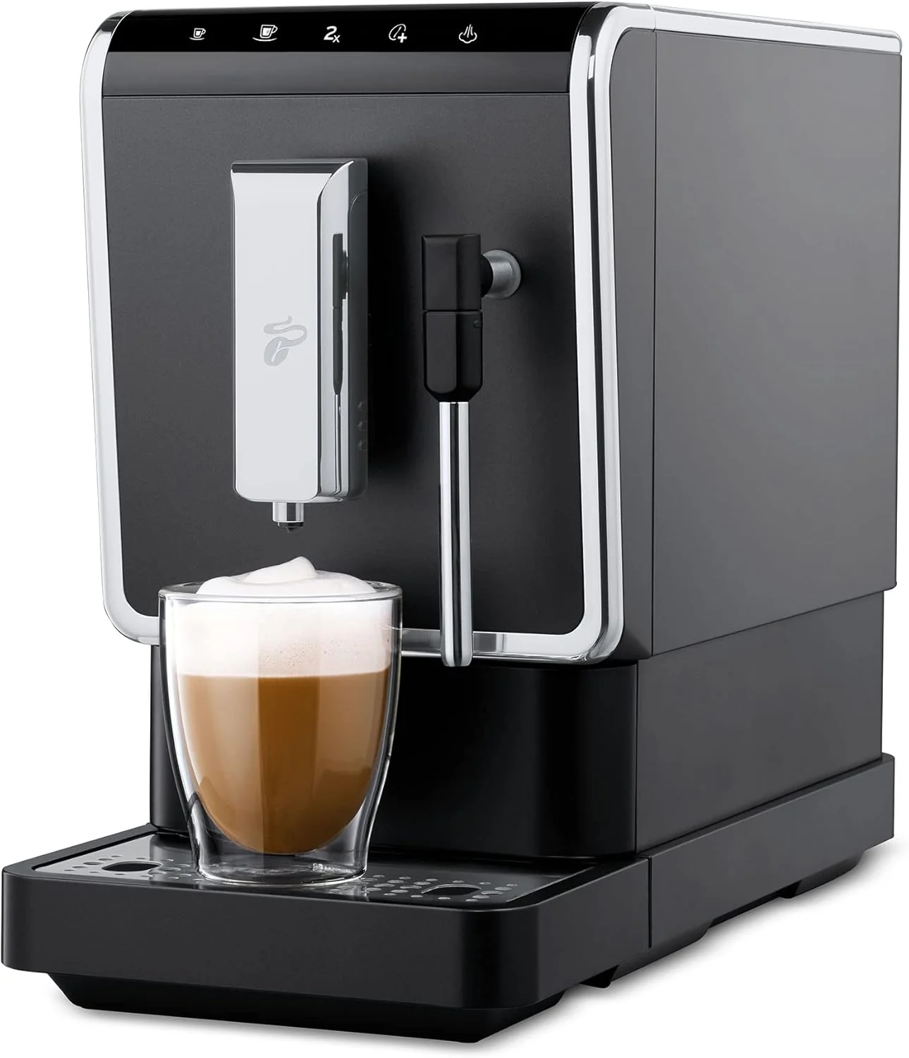 Tchibo Esperto Latte automata kávéfőző tejhabosító funkcióval Caffè Cremához, eszpresszóhoz és tejes kávékülönlegességekhez, antracit