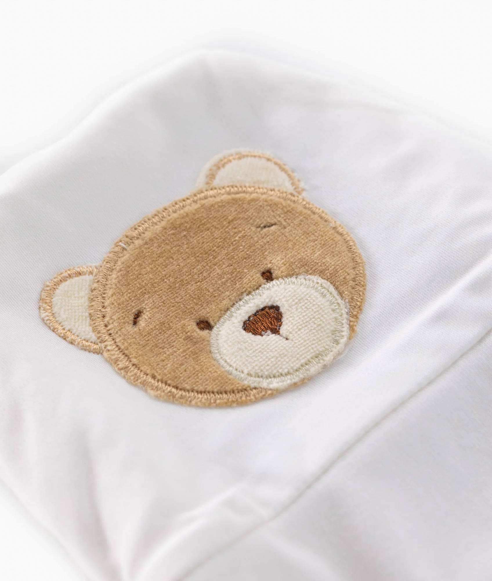 Baby Cotton Beanie | White & Beige