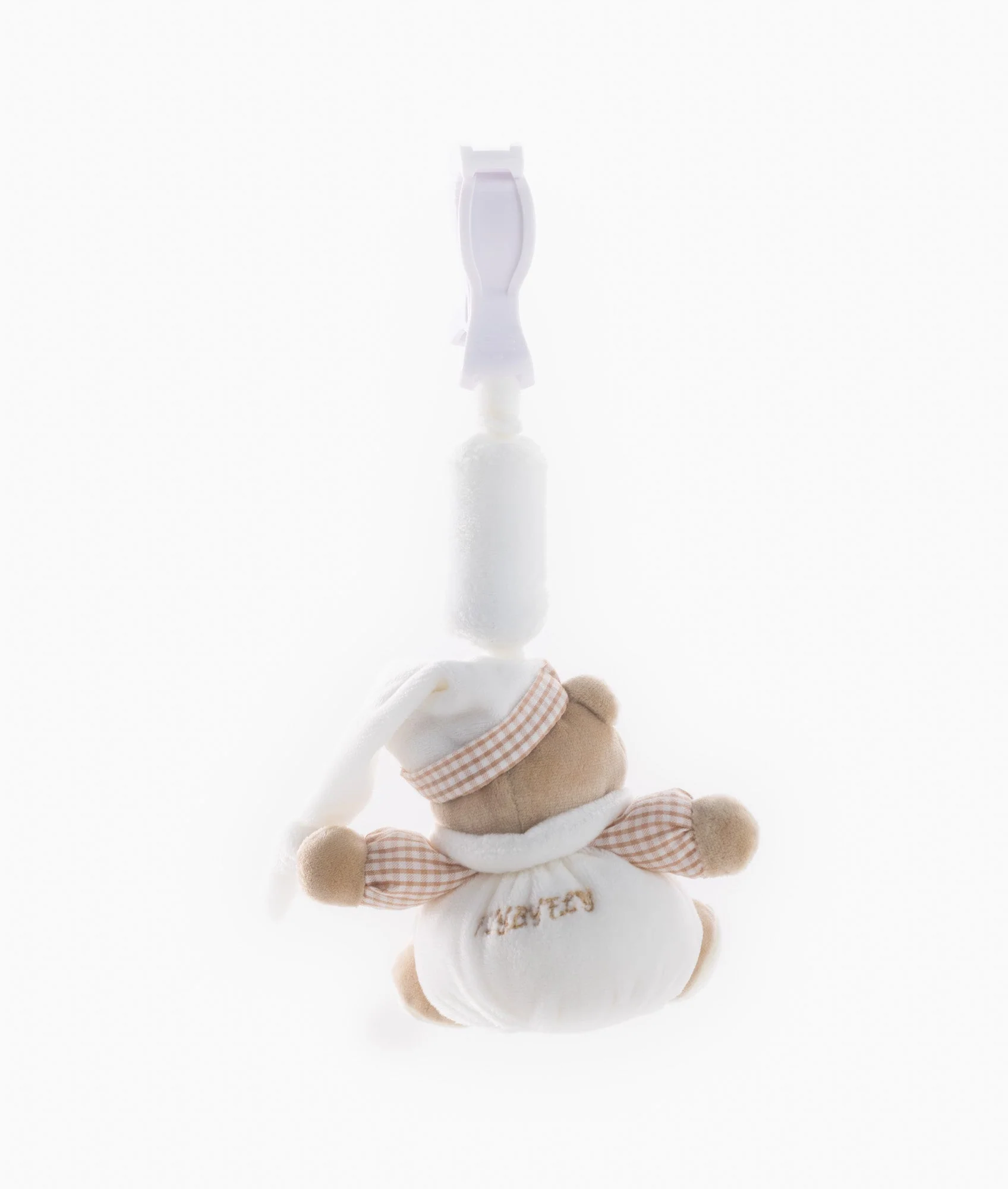 Bear Clip On Toy | White & Beige