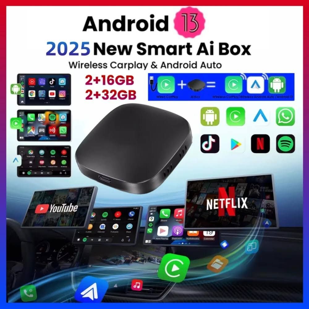 2025 Smart CarPlay Ai Box Android 13 TV Box Wifi Sans Fil Android Auto Magasin De Jeu Intégré Pour Netflix YouTube OEM CarPlay Voitures - Aliexpress