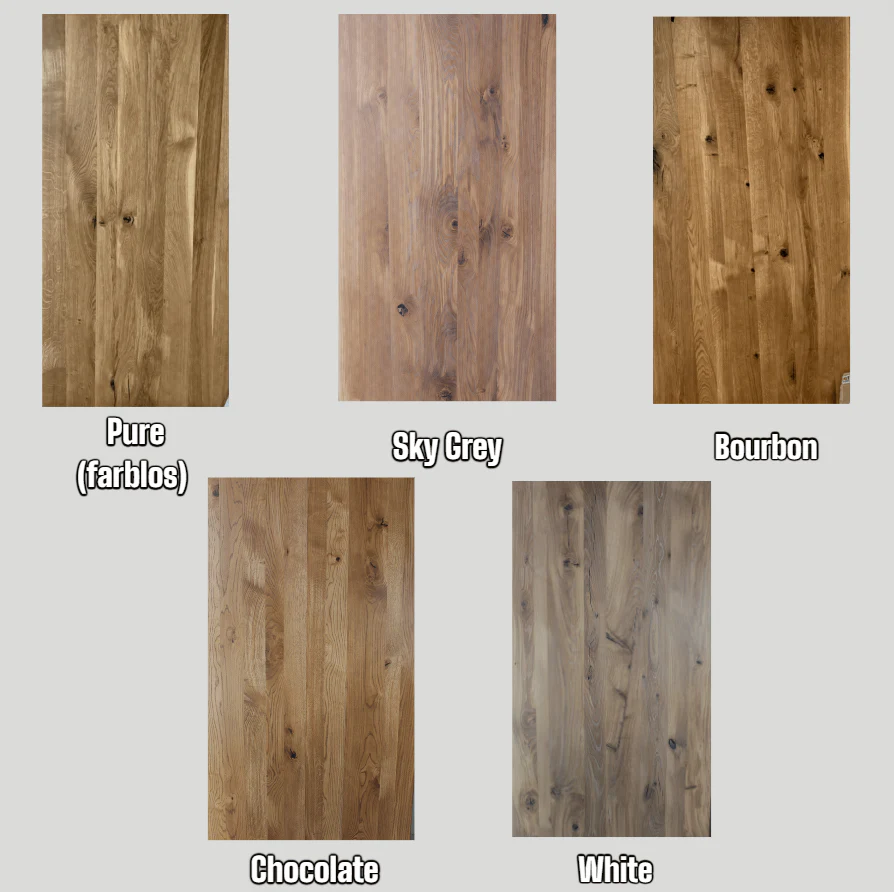 Serie MAXIM | Baumkantentisch - nur Tischplatte ohne Gestell - Eiche - versch. Gren und Farben | Lnge: 160 - 300 cm | Breite: 90 -100 cm