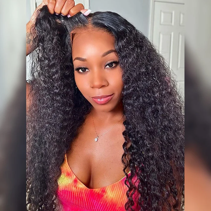 Wear & Go Pre-Cut 4x4 HD Lace Wig Water Wave Human Hair Wig 180% with Breathable Cap  Easy to Install