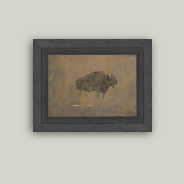 Sandstorm Buffalo Framed Antique Inspired Art