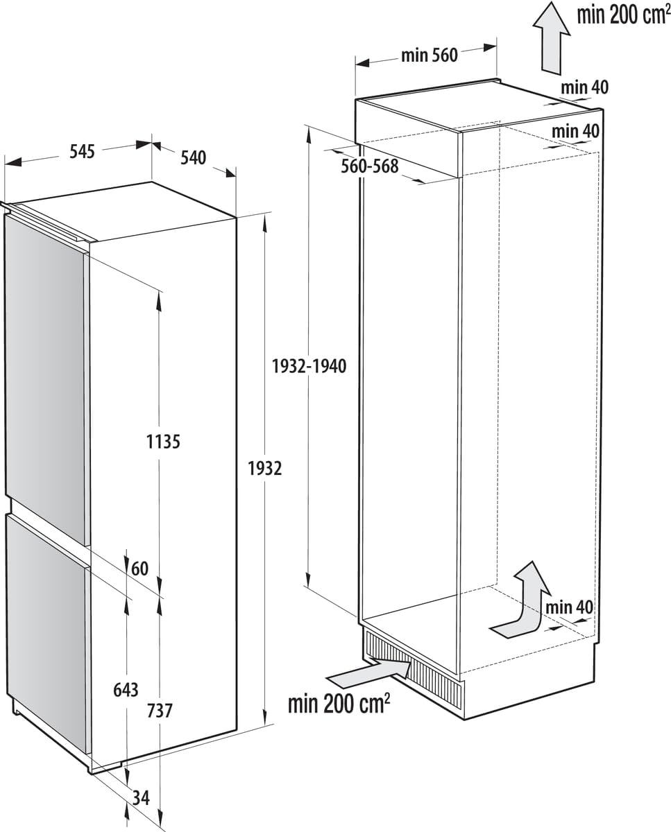 Gorenje NRKI517E41 Einbau-Kühl-Gefrierkombination