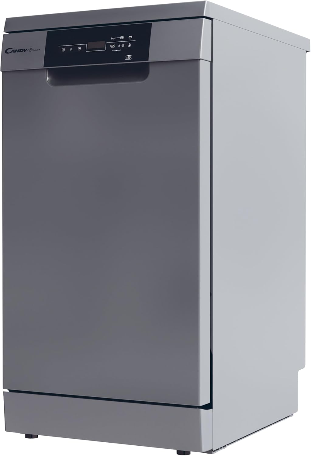 Candy Brava CDPH 2D1047S Lavastoviglie Slim a Libera Installazione, 10 Coperti, 5 Programmi, Ciclo Rapido, Classe E, AxLxP 85x45x58 cm, Argento [Classe di efficienza energetica E]