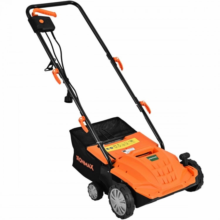 13 Inch 12 Amp Electric Scarifier with Collection Bag and Removable Blades