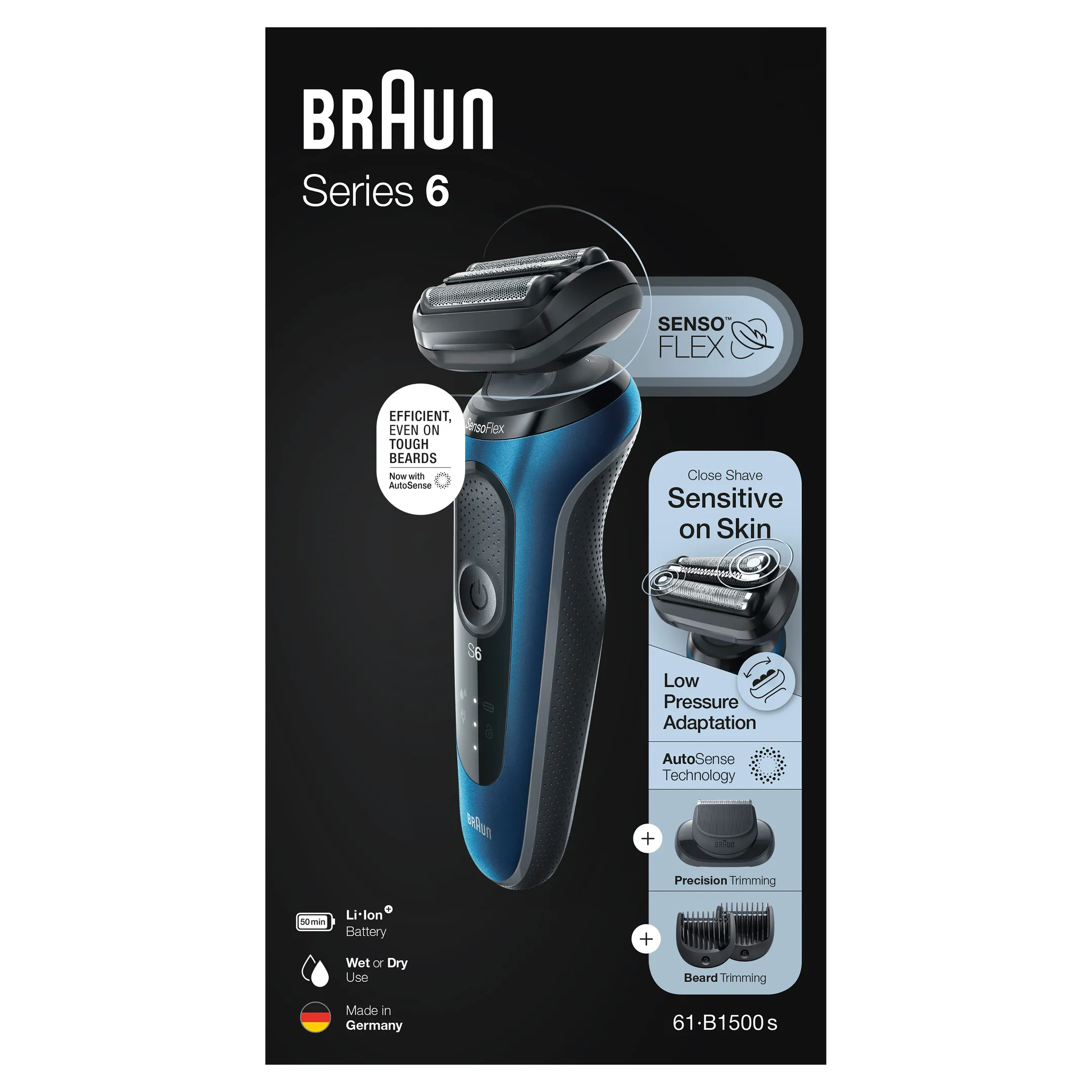 Braun Scheerapparaat Wet & Dry Series 6 60-B1500s