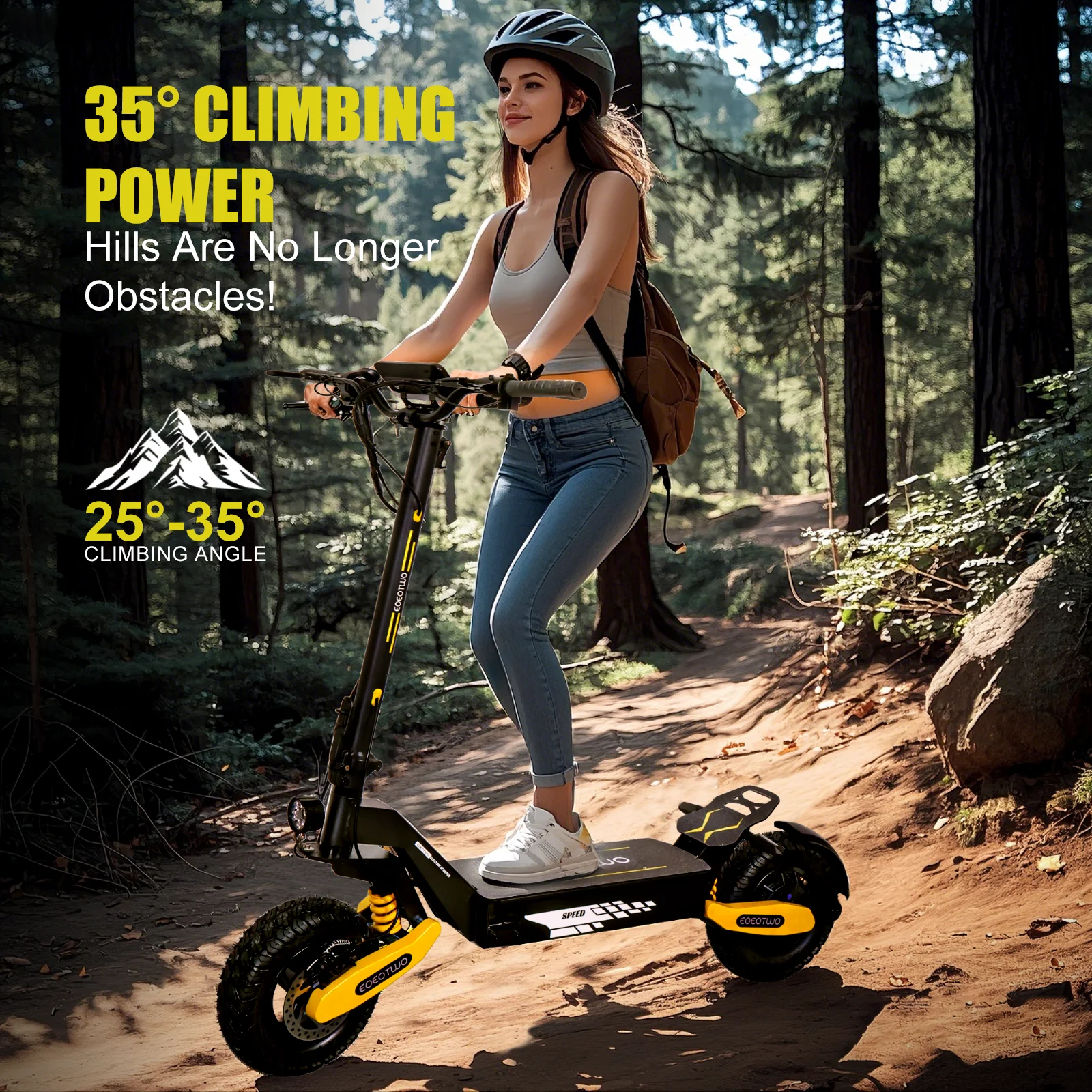 Off Road Electric Scooter for Adults, 1200W Motor Fast E Scooter, Up to 28MPH Top Speed & 20Miles Long Range, 11