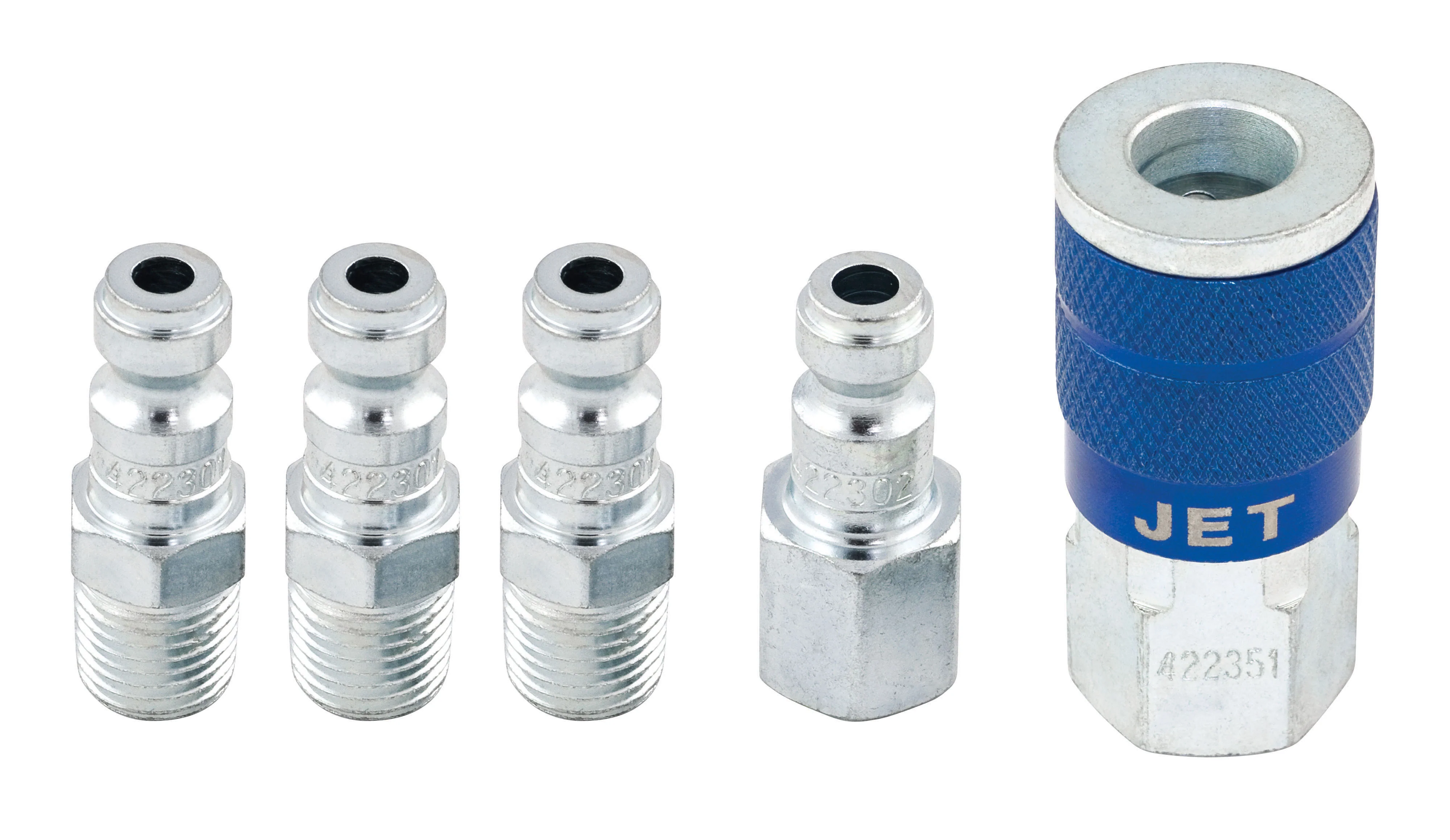 Jet T5PCS  ~  5 Piece InchT Inch Air Fitting Set 1/4 Inch Body X 1/4 Inch Npt