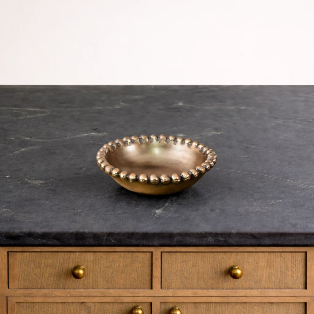 Bronze Aluminum Beaded Bowl