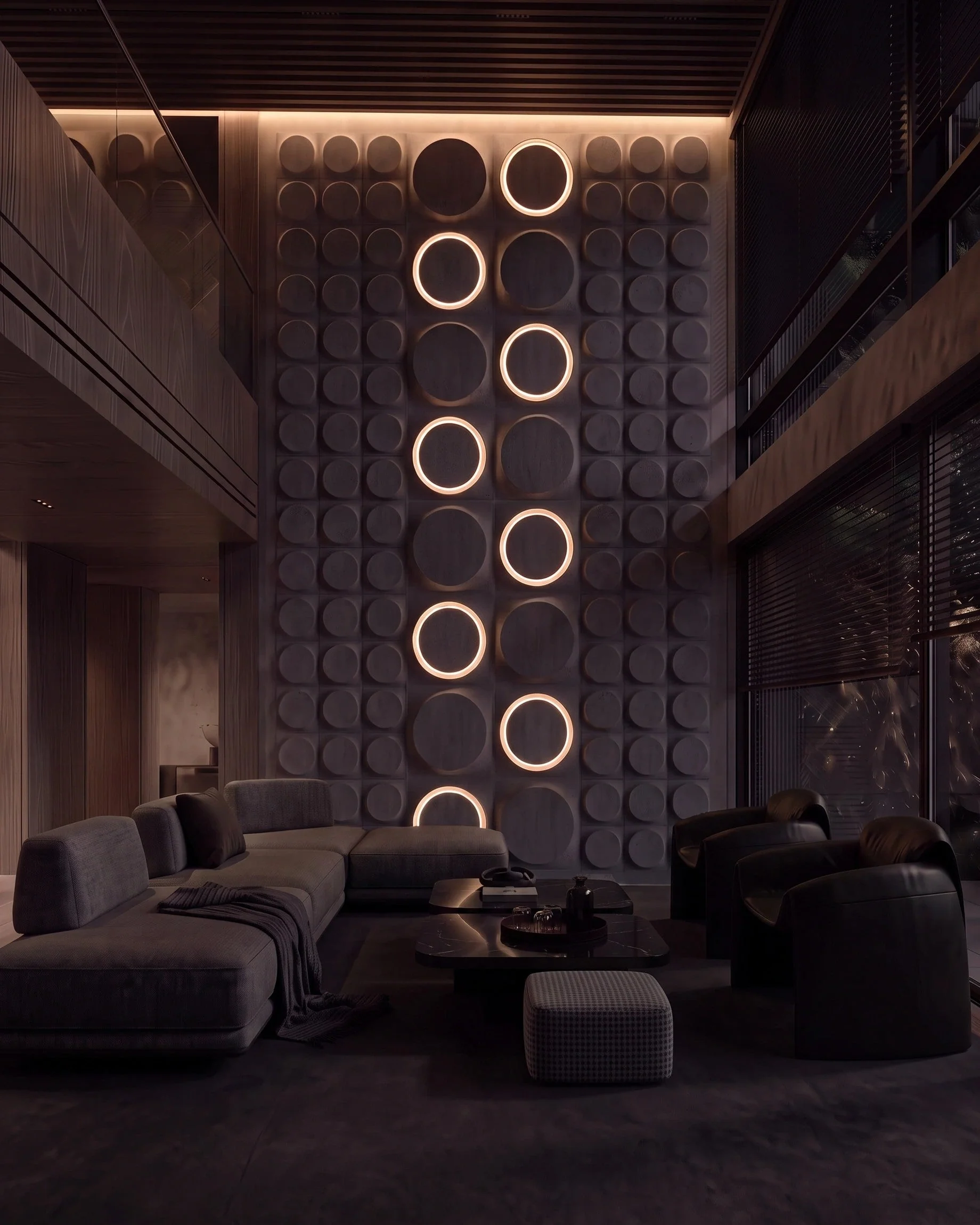 GYPSUM 3D WALL PANEL | COSMIC 0212 + LED MEDIUM