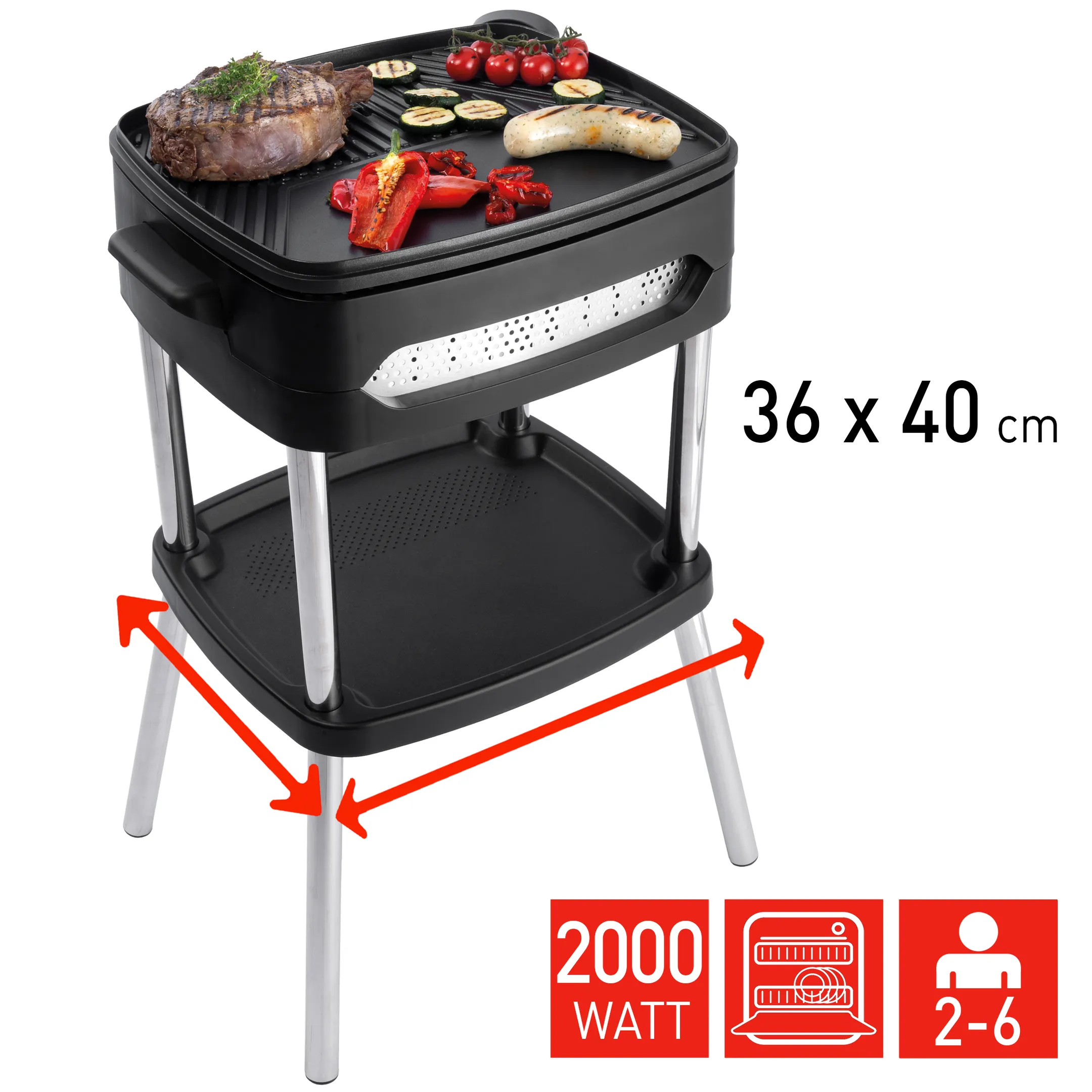 FRITEL Elektrische BBQ & Tafelgrill - BBQ 3256