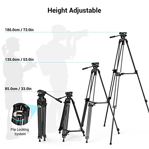 SMALLRIG Video Treppiede Resistente in Lega di Alluminio da 73