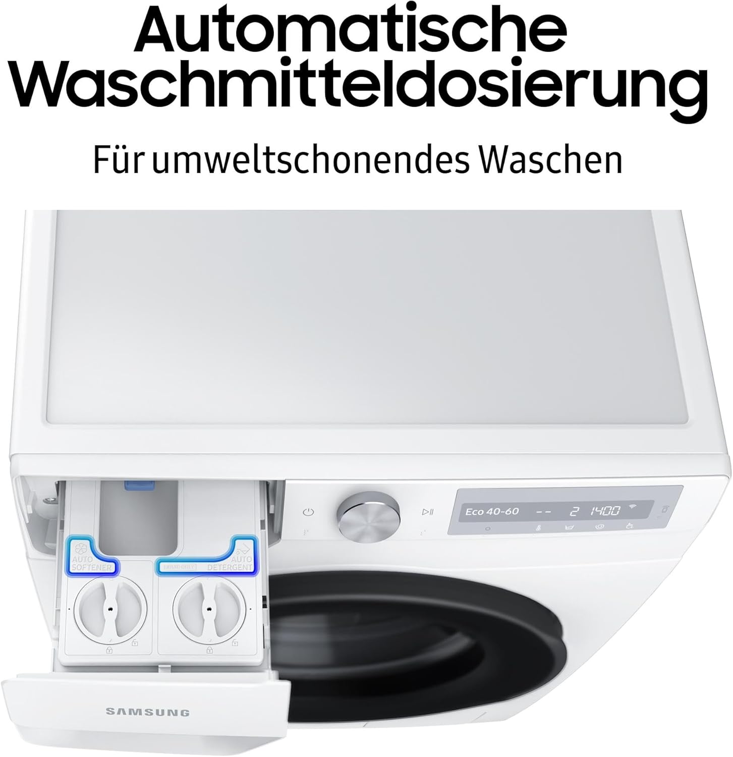Waschmaschine, 8 kg, 1400 U/min, Ecobubble, Simple Control, WiFi SmartControl, SuperSpeed 59 Min, Inox/Schwarz, WW80T604ALXAS2