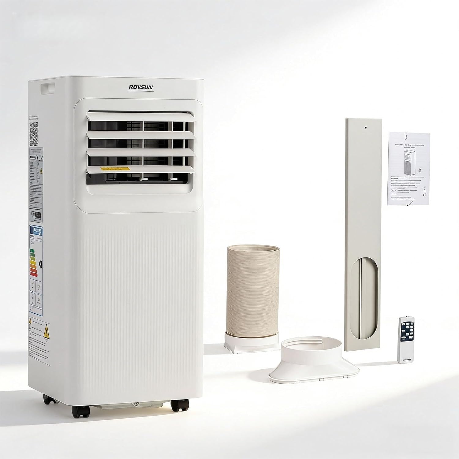 ROVSUN 3 in 1 Klimaanlage Mobil 9000 BTU mit Abluftschlauch, Moiles Klimagerät Mini Klimaanlage mit LED-Display & Fernbedienung & APP, 24H-Timer (9000, BTU)