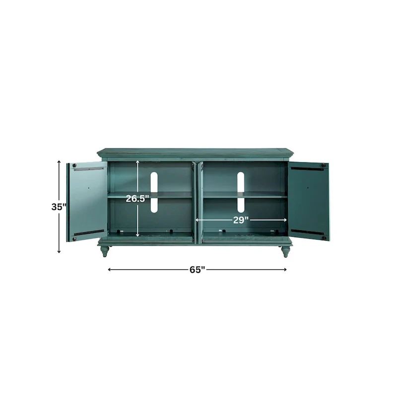 Garden District Solid Wood 65 TV Stand Console