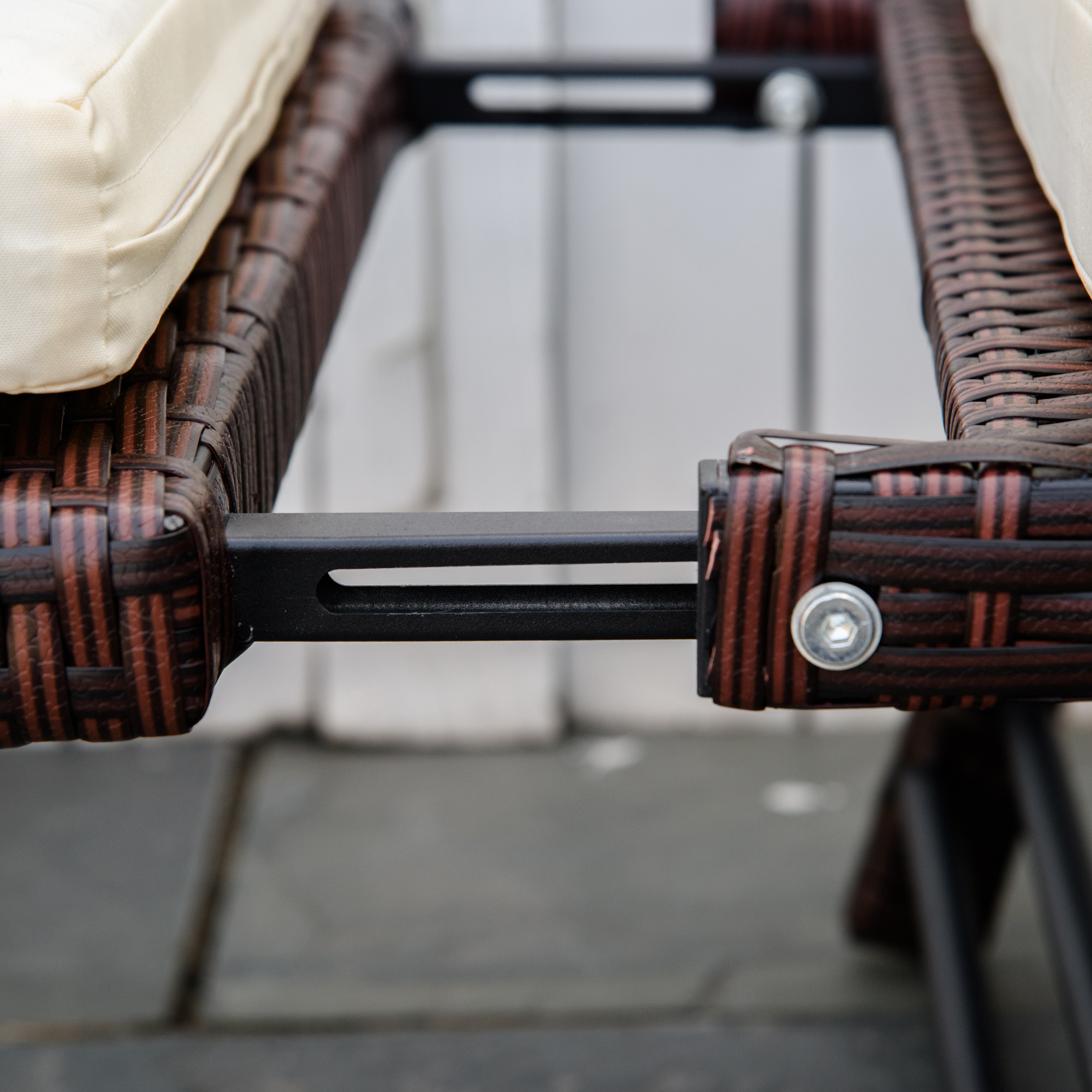 2-zits tuinbank tuinmeubelen tuinbank tuinbank loungebank poly-rotan staal