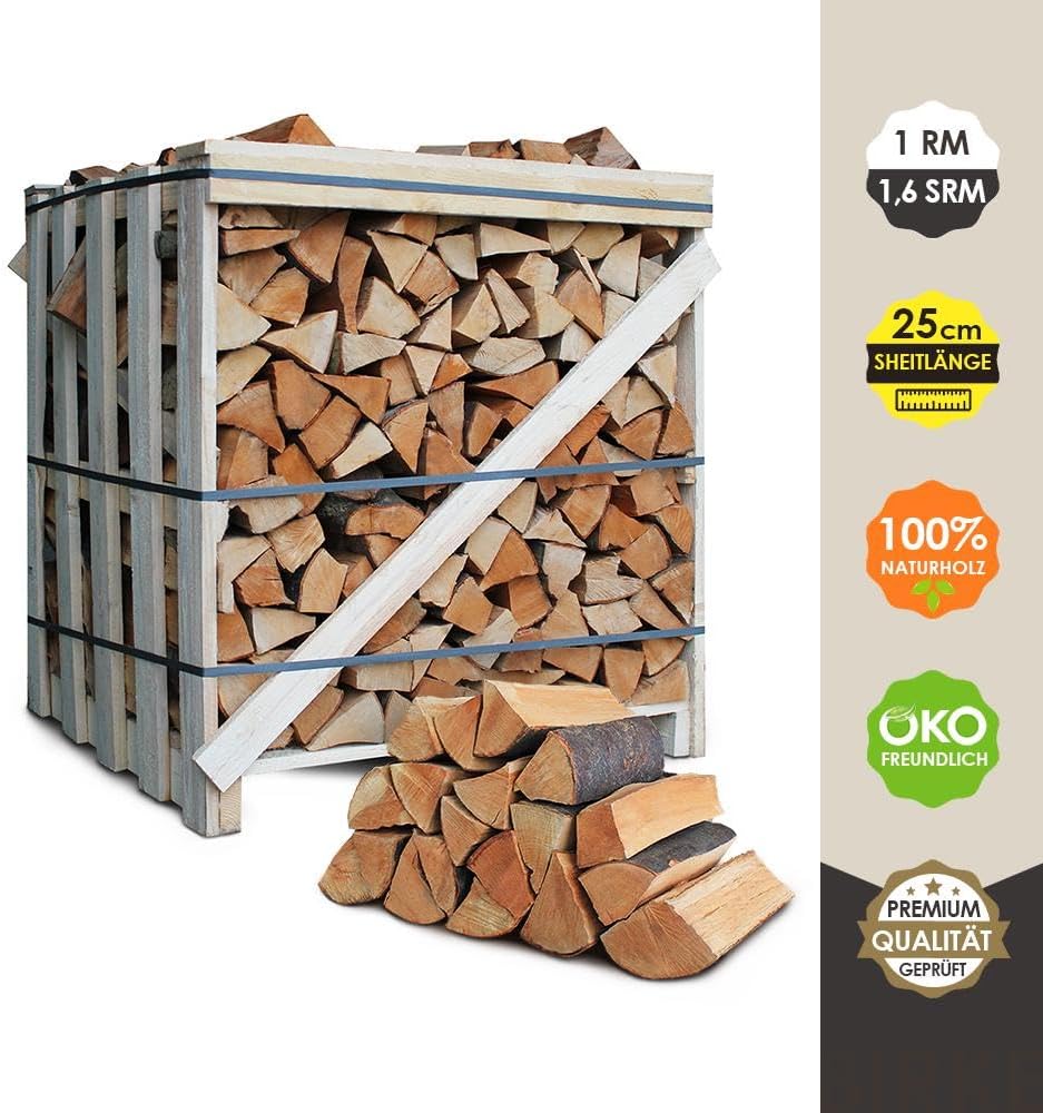 JSM-tűzifa Bükk tűzifa – Hasíték hossza 25 cm / 33 cm – 1,6 öbm / 1 űrméter – 1 raklap – Kandallóhoz, kályhához, grillhez, smokerhez (Hasíték hossza 25 cm)