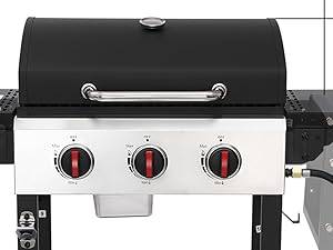3 Burner Gas Grill with Folding Table