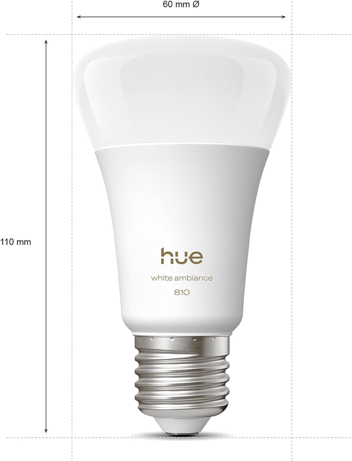 Hue Bundle – 4 x Doppelpackungen White Ambiance 810 A60 E27 Smart-Leuchtmittel (8 Glühbirnen), dimmbare LED, warmes bis kühles Licht, App- und Sprachsteuerung, funktioniert mit Alexa, Google