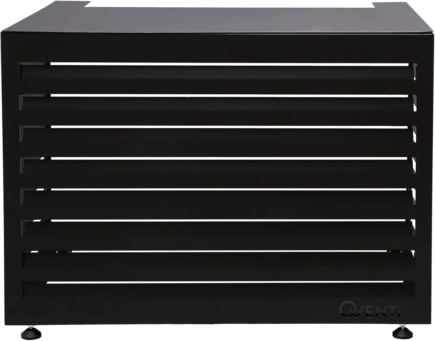 Qventi Abdeckung für Klimaanlage - Anthrazit/Grau - Aluminium - Schutzgitter - Verkleidung - Einfache Montage - Größe S - Außenmaße (LxBxH): 100 x 50 x 75 cm