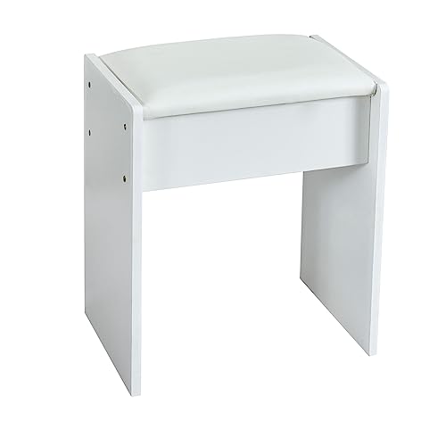Teousev Toilette Trucco con Sgabello e Specchio, Toeletta Trucco con Luci, Postazione Trucco con 6 Cassetti, 6 Ripiani Aperti, Tavolo Trucco per La Camera Da Letto, 80X36X131cm, Bianco, JR071 : Amazon.it: Casa e cucina