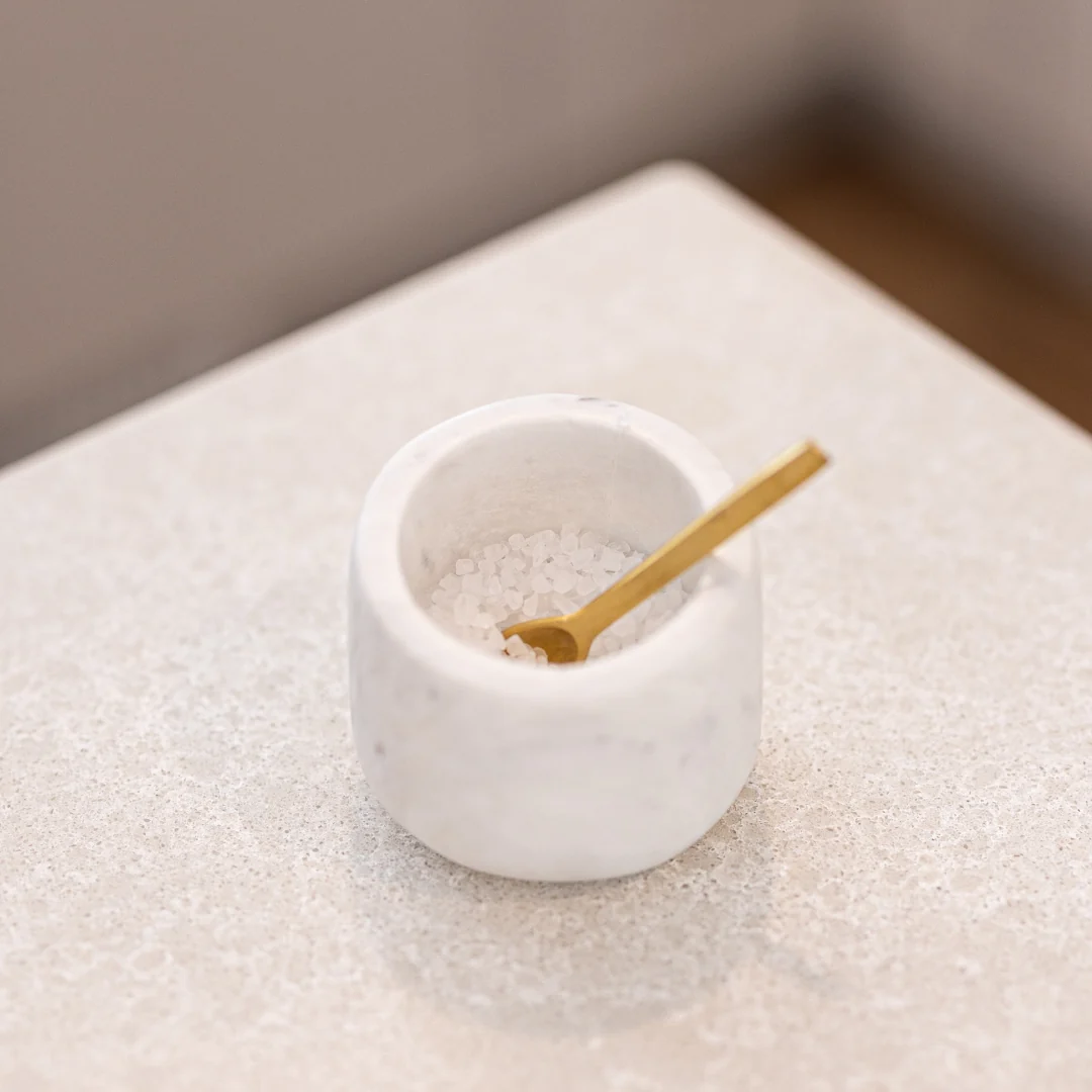 Marble Salt Cellar with Spoon