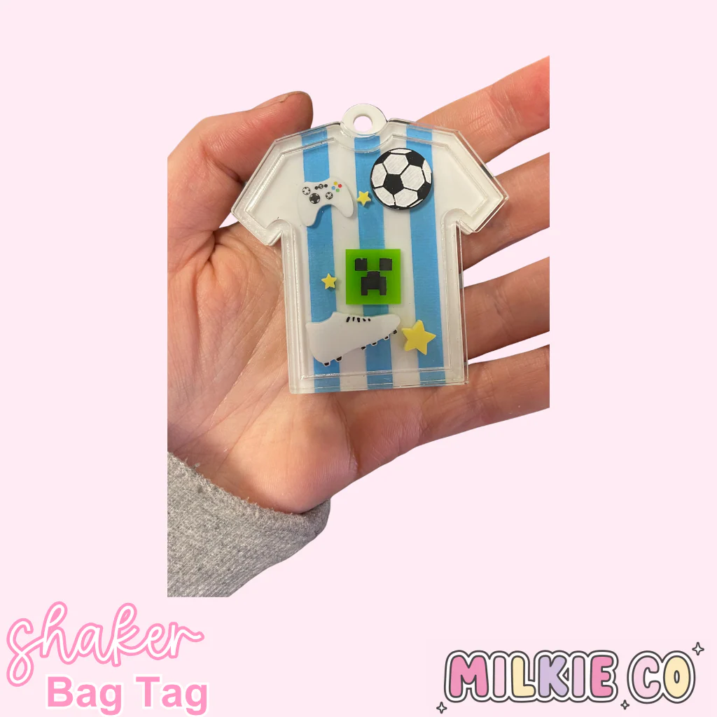 Shaker Bag Tag: Sporty & Gamer Boy
