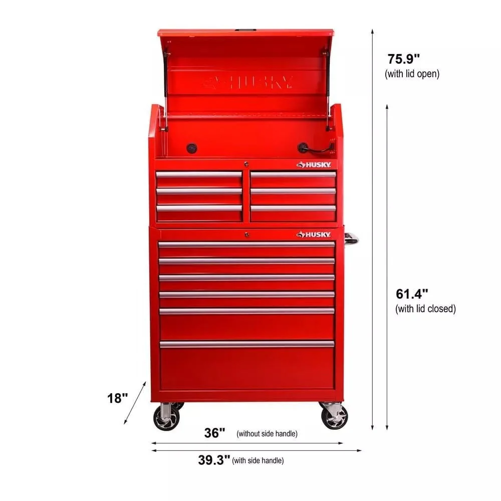 36 hüvelykes, 12 fiókos szerszámosláda és szekrénykombináció